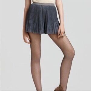 Free People Crinkle Pleated Gunmetal Foil Skort Sz S